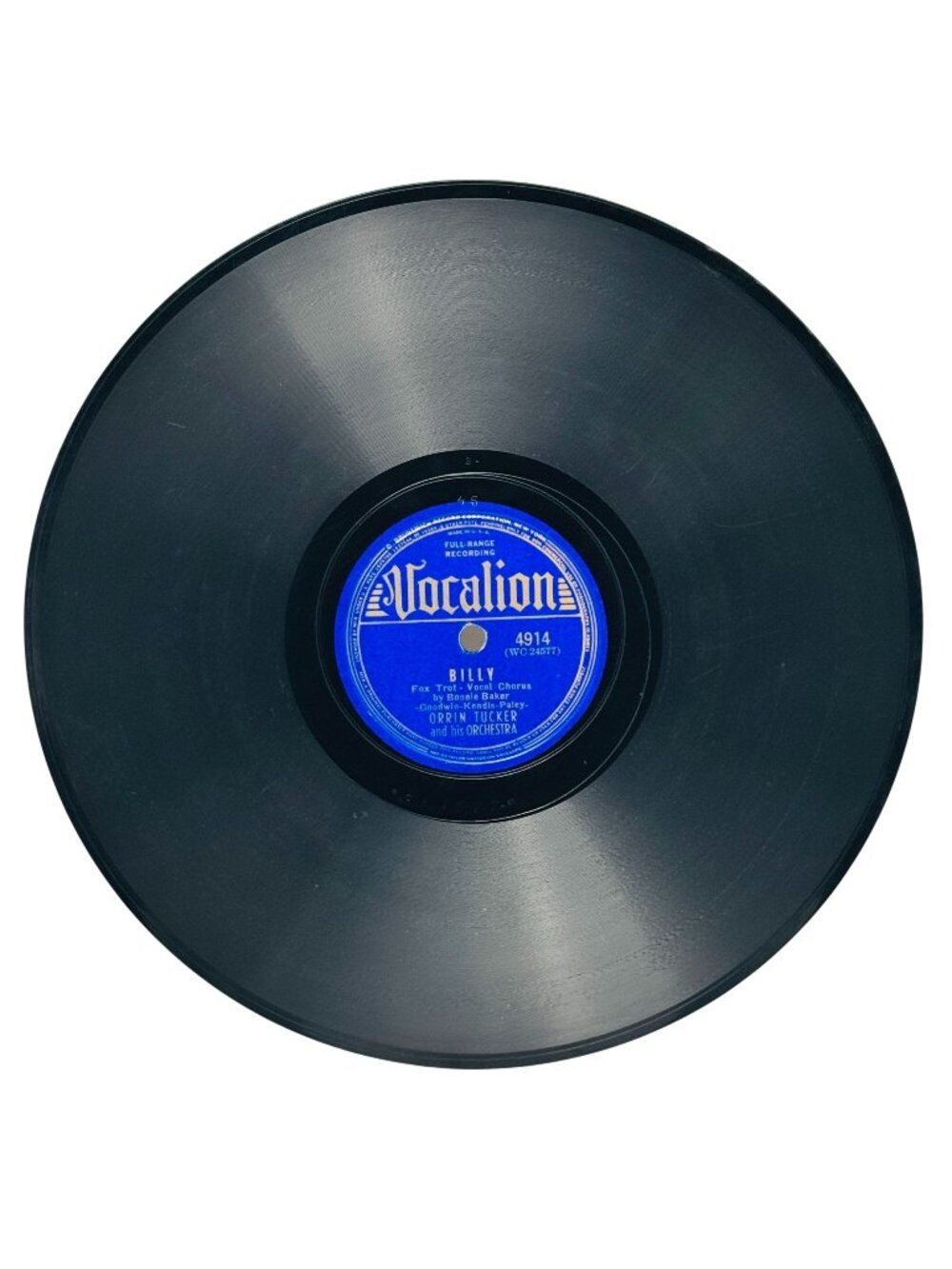 Orrin Tucker Billy / Everybody Loves My Baby 10in Shellac 78 RPM Vocalion 4914